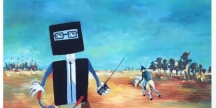 Dr Renee Bolinger's painting of Philosopher Jack Smart